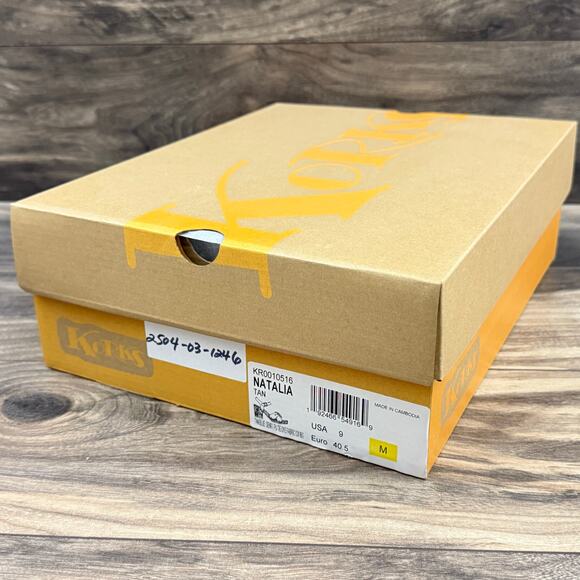 NIB Korks Kork Ease Natalia 7M Knot Clog Sandal Tan Blue Denim PU Tye Dye Combo - Picture 9 of 9